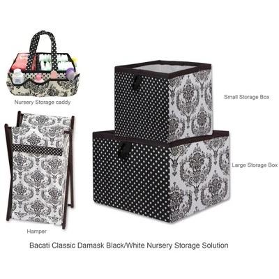 Bacati - Classic Damask White/black Storage Box Large 9 Bacati - Classic Damask White/black Storage Box Large - Image 7
