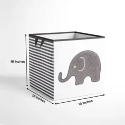 Bacati - Elephants White/Gray Fabric Storage Box/Tote Small 9 Bacati - Elephants White/Gray Fabric Storage Box/Tote Small -Bacati GUEST 389f31ad 5155 43b9 bc7b 7c29bccefac9