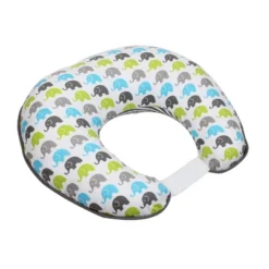 Bacati - 3 Pc Elephants Aqua Lime Gray Hugster Feeding & Infant Support Nursing Pillow With 2 Removable Zippered Covers -Bacati GUEST 394c4831 0218 4835 9a5a 44abce4541e7