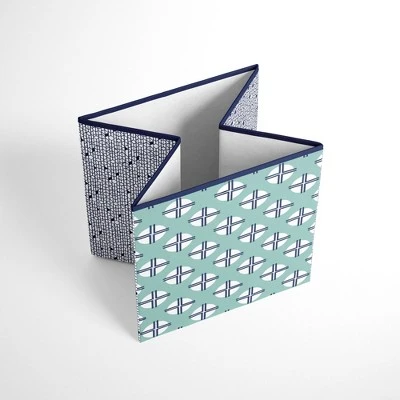 Bacati - Noah Mint/Navy Storage Box Small 4 Bacati - Noah Mint/Navy Storage Box Small - Image 2