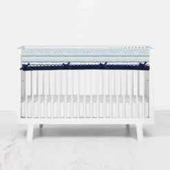 Bacati - Noah Long Crib Rail Guard Cover Mint/navy 8 Bacati - Noah Long Crib Rail Guard Cover Mint/navy -Bacati GUEST 3d10b17d f66d 4f52 b896 65c9deb51a5b