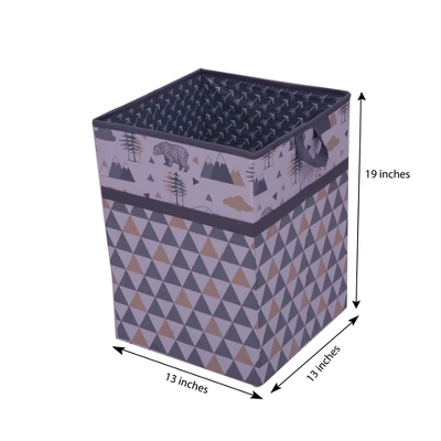 Bacati - Woodlands Gray/Beige Neutral Collapsible Laundry Hamper 8 Bacati - Woodlands Gray/Beige Neutral Collapsible Laundry Hamper - Image 6