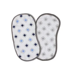 Bacati - Moroccan Tiles Blue/Gray Muslin 4 Pc Set Of Bibs & Burp Cloths Set -Bacati GUEST 403fd0ff 9ec7 4ac8 9157 3744895ce0f7