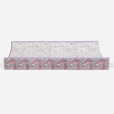 Bacati - Jungle Safari Lilac/Coral Muslin Quilted Changing Pad Cover 6 Bacati - Jungle Safari Lilac/Coral Muslin Quilted Changing Pad Cover - Image 4