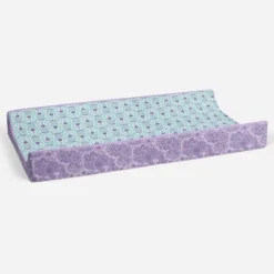 Bacati - Isabella Paisley Aqua/Lilac/Purple Floret Changing Pad Cover -Bacati GUEST 462f2874 efd0 48b8 969a 8f51e97ec406