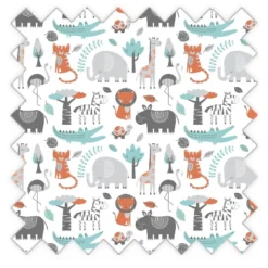 Bacati - Jungle Safari Aqua/Orange/Grey Curtain Panel -Bacati GUEST 47cb02d9 2393 4845 8af9 a61095b3e130 1