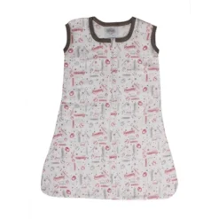 Bacati - Boys Baseball Muslin Red Gray 4 Pc Crib Bedding Set With Sleeping Bag