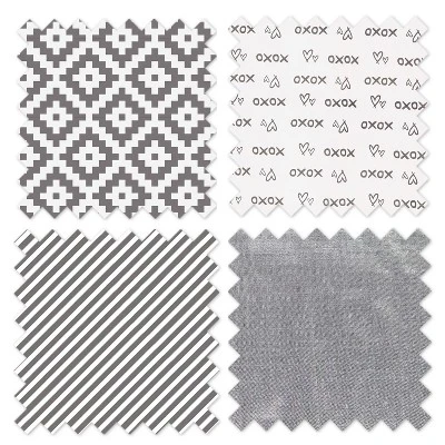 Bacati - Love Gray/Silver 4 Pc Crib Bedding Set With Diaper Caddy 9 Bacati - Love Gray/Silver 4 Pc Crib Bedding Set With Diaper Caddy - Image 7