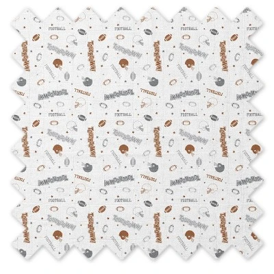 Bacati - Football Brown/Gray Muslin 4 Pc Set Of Bibs & Burp Cloths Set 5 Bacati - Football Brown/Gray Muslin 4 Pc Set Of Bibs & Burp Cloths Set - Image 3