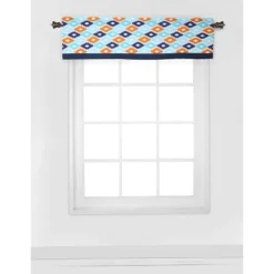 Bacati - Liam Aztec Print Aqua/Orange/Navy Window Valance -Bacati GUEST 4dd418ad 6d4c 4463 acbb e3c04d089258 1