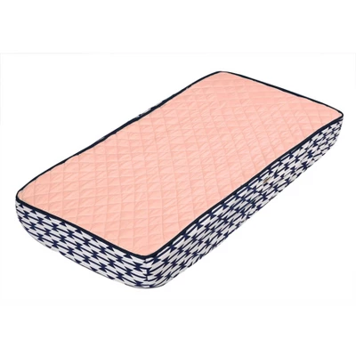 Bacati - Emma Solid Coral/Navy Quilted Changing Pad Cover 8 Bacati - Emma Solid Coral/Navy Quilted Changing Pad Cover - Image 6