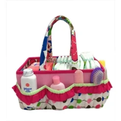 Bacati - Botanical Pink Storage Caddy