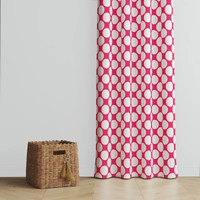 Bacati - Large Dots Fuschia Cotton Printed Single Window Curtain Panel 4 Bacati - Large Dots Fuschia Cotton Printed Single Window Curtain Panel - Image 2
