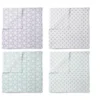Bacati - Petals/Floral Muslin Swaddling Blankets Set Of 4 Aqua/Lilac -Bacati GUEST 52858e21 458a 4c20 a3f1 2b343f14105d