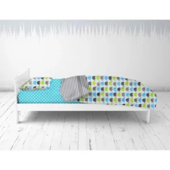 Bacati - Elephants Aqua/Lime/Gray 4 Pc Toddler Bedding Set -Bacati GUEST 53b7a755 5a40 46e9 9a84 de5453f09d47