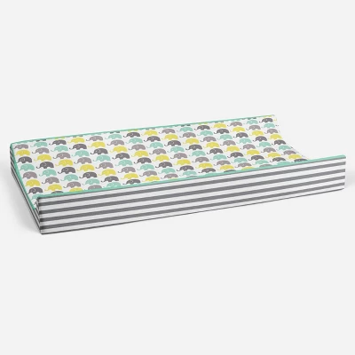 Bacati - Elephants Mint/Yellow/Gray Elephants Changing Pad Cover 6 Bacati - Elephants Mint/Yellow/Gray Elephants Changing Pad Cover - Image 4