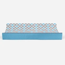 Bacati - Woodlands Aqua/Navy/Gray Neutral Cotton Changing Pad Cover -Bacati GUEST 5443e671 d99f 4412 8b5c 466adca1f262