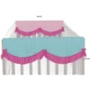 Bacati - Girls Solid Pink/Fuchsia/Aqua Cotton Solid Crib Rail Guard Cover Set Of 2 Small Sides -Bacati GUEST 54a07332 5caa 4b01 8bdd 500b70f93a87