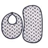 Bacati - Navy Buck/Triangles Muslin 4 Pc Set Of Bibs & Burp Cloths Set -Bacati GUEST 55394d37 d587 4e2a 801a d978f0c30799