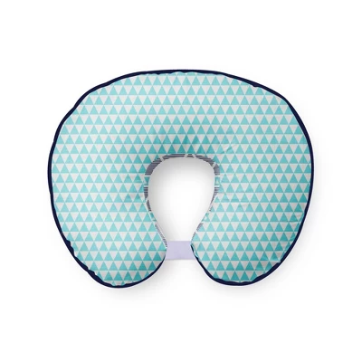 Bacati - 3 Pc Liam Aztec Aqua/Navy Large Triangles Muslin Hugster Feeding & Infant Support Nursing Pillow With 2 Removable Zippered Covers 4 Bacati - 3 Pc Liam Aztec Aqua/Navy Large Triangles Muslin Hugster Feeding & Infant Support Nursing Pillow With 2 Removable Zippered Covers - Image 2