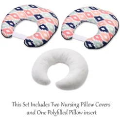 Bacati - 3 Pc Emma Aztec Print Coral Mint Navy Hugster Feeding & Infant Support Nursing Pillow -Bacati GUEST 5858ca4b 4796 45e1 bbf7 7dde68e1b4eb