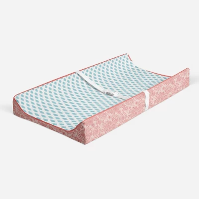 Bacati - Sophia Paisley Aqua Leaves Changing Pad Cover 3 Bacati - Sophia Paisley Aqua Leaves Changing Pad Cover