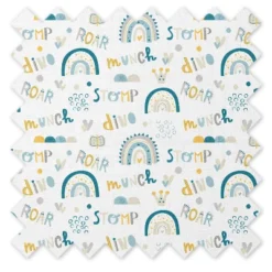 Bacati - Little Dino Boys Teal/Yellow Muslin Quilted Changing Pad Cover -Bacati GUEST 59cac790 e65b 4f07 842c 0c2558749dee