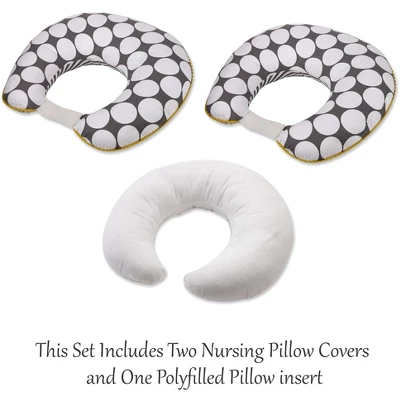 Bacati - 3 Pc Dots/Pin Stripes Grey/Yellow Hugster Feeding & Infant Support Nursing Pillow 5 Bacati - 3 Pc Dots/Pin Stripes Grey/Yellow Hugster Feeding & Infant Support Nursing Pillow - Image 3