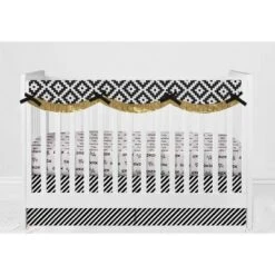 Bacati - Love Aztec Print Black Gold 6 Pc Crib Bedding Set With Long Rail Guard Cover 15 Bacati - Love Aztec Print Black Gold 6 Pc Crib Bedding Set With Long Rail Guard Cover -Bacati GUEST 5b6a503e 780c 463a 9fee ccd24a36d931