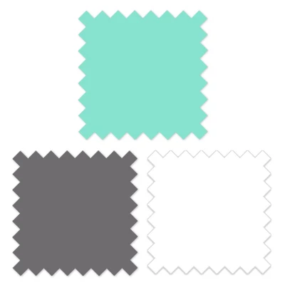 Bacati - 3 Layer Ruffled Crib/Toddler Bed Skirt - White/Mint/Gray 7 Bacati - 3 Layer Ruffled Crib/Toddler Bed Skirt - White/Mint/Gray - Image 5