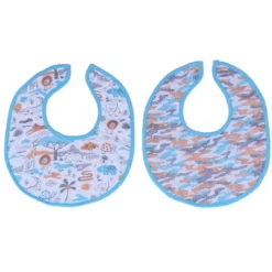 Bacati - Jungle Safari Aqua/Orange Muslin 4 Pc Bibs/Burpies -Bacati GUEST 5bb8c58d d474 45e6 bdb0 6de327309df7