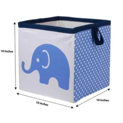 Bacati - Elephants Blue/Gray Storage Box Small -Bacati GUEST 5bd43fdc 6809 44ff ab9e d172bf628a95
