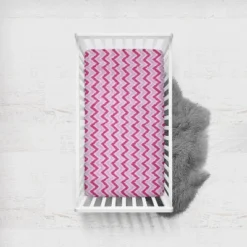 Bacati - Chevron Ikat Pink Fuschia 100 Percent Cotton Universal Baby US Standard Crib Or Toddler Bed Fitted Sheet -Bacati GUEST 5be87ee2 d330 4a88 87c0 9ccc1b42bbfd