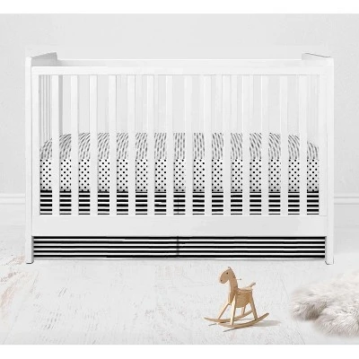 Bacati - Dots Stripes Black/White 10 Pc Crib Bedding Set With 2 Crib Fitted Sheets 8 Bacati - Dots Stripes Black/White 10 Pc Crib Bedding Set With 2 Crib Fitted Sheets - Image 6
