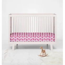 Bacati - Chevron Ikat Pink Fuschia 100 Percent Cotton Universal Baby US Standard Crib Or Toddler Bed Fitted Sheet -Bacati GUEST 5cc5a461 ef2e 49c6 aecc 63a4bf590ea2