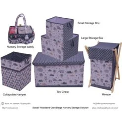 Bacati - Woodlands Gray/Beige Neutral Collapsible Laundry Hamper 11 Bacati - Woodlands Gray/Beige Neutral Collapsible Laundry Hamper -Bacati GUEST 5cda94f1 5414 4947 99f1 552405ef3dbb