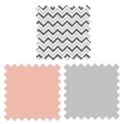 Bacati - Ikat Dots Stripes Coral Grey Muslin Girls 3 Pc Crib Set -Bacati GUEST 5cf1a903 779a 427a a0ff fbbd51529f01 3
