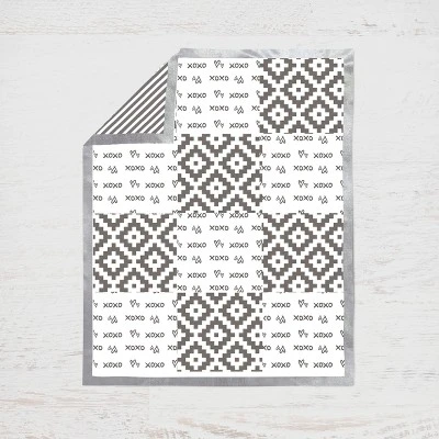 Bacati - Love Gray/Silver 4 Pc Crib Bedding Set With Diaper Caddy 5 Bacati - Love Gray/Silver 4 Pc Crib Bedding Set With Diaper Caddy - Image 3