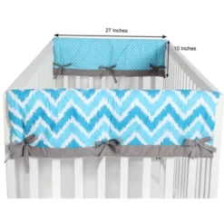 Bacati - Mix N Match Chevron/Dots Crib Rail Guard Set Of 2 Covers Turq/Gray 6 Bacati - Mix N Match Chevron/Dots Crib Rail Guard Set Of 2 Covers Turq/Gray -Bacati GUEST 5e481ddf 7347 44e4 920d aa7aa6a41675
