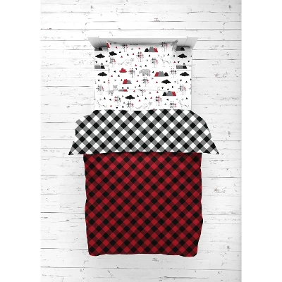 Bacati - Lumberjack Red Black 5 Pc Toddler Bedding Set 8 Bacati - Lumberjack Red Black 5 Pc Toddler Bedding Set - Image 6