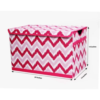 Bacati - MixNMatch Pink Zigzag Ikat Toy Chest 3 Bacati - MixNMatch Pink Zigzag Ikat Toy Chest