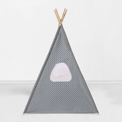 Bacati - Arrows Orange Gray Play Tent For Kids/Toddlers, 100% Cotton Percale Fabric Cover 5 Bacati - Arrows Orange Gray Play Tent For Kids/Toddlers, 100% Cotton Percale Fabric Cover - Image 3