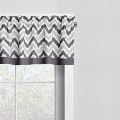 Bacati - Ikat Chevron Zigzag Gray Window Valance 3 Bacati - Ikat Chevron Zigzag Gray Window Valance