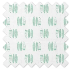 Bacati - Noah Navy/Mint Feathers/Triangles Muslin 4 Pc Set Of Bibs & Burp Cloths Set -Bacati GUEST 67971def 0f6d 445b 9bdb 2bf4f5627974