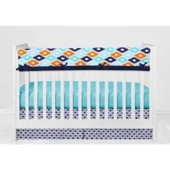 Bacati - Liam Aqua Orange Navy 6 Pc Crib Bedding Set With Long Rail Guard Cover -Bacati GUEST 67e97002 8561 4913 afff e9ffabd0fc33 1