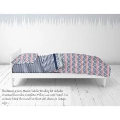 Bacati - Emma Coral/Mint/Navy Triangles Muslin 4 Pc Toddler Bedding Set 13 Bacati - Emma Coral/Mint/Navy Triangles Muslin 4 Pc Toddler Bedding Set -Bacati GUEST 695798fb 6726 47c5 aa03 cba51ccd5bea
