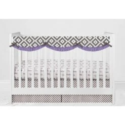 Bacati - Love Gray Lilac 10 Pc Crib Bedding Set With Long Rail Guard Cover -Bacati GUEST 6ae77738 1c49 4cbb aca5 3be344ba8076 1