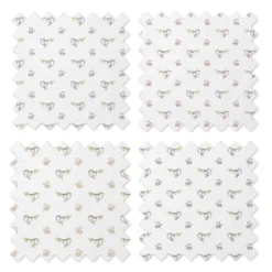 Bacati - Happy Monkeys Pink/Lilac/Gray Girls Muslin Swaddling Blankets Set Of 4 -Bacati GUEST 6b776cf6 48cd 4f4b a942 8f9be9c4672d