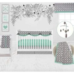 Bacati - Love Grey/Mint Window Valance -Bacati GUEST 6bcf9c5c c1b7 4113 ad7b 681995ab7925