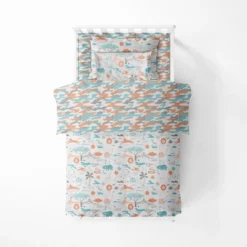 Bacati - Jungle Safari Boys Aqua/Orage Muslin 5 Pc Toddler Bedding Set With Dec Pillow -Bacati GUEST 6d240977 2120 4250 a447 01b0d48fc7b4